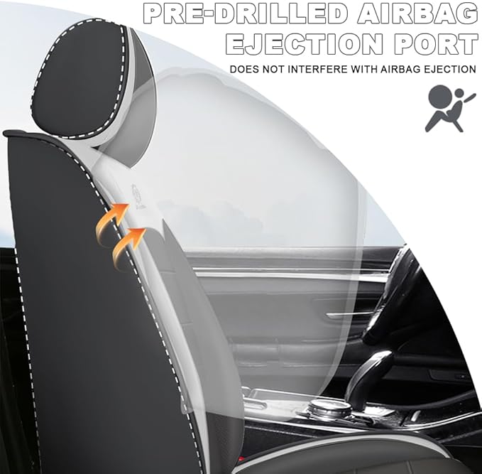 5 Seat Covers Fit for Acura ZDX 2024, Waterproof Premium Leather Automotive Accessories Seat Protectors Seat Cushions Wear-Resistant Car Seat Covers（Gray&White,Full Deluxe）