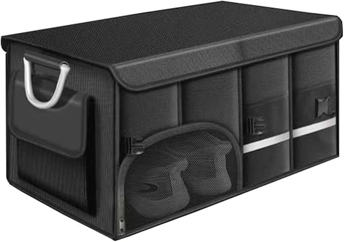 Collapsible Multi Compartment Car Trunk Organizer,SUV Trunk Organizer, suitable for Car Accessories Interior for Women and Men (JB-60)