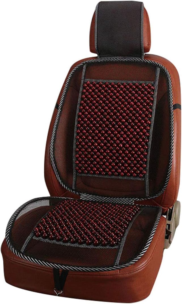 Wood Bead Car Seat Cover Cushion, Cooling & Breathing, Automotive Beaded Driver Seat Massager Cushion for Lower Back Pain