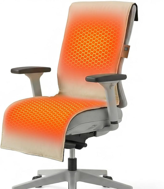 SAVIOR HEAT Heated Stadium Seat for Bleachers with Back Support 3 Heat Levels 10,000mAh Portable Heated Seat Cushion Chair Warmer with Battery Pack for Back Waist Hip Thigh Home Office Camping Yard