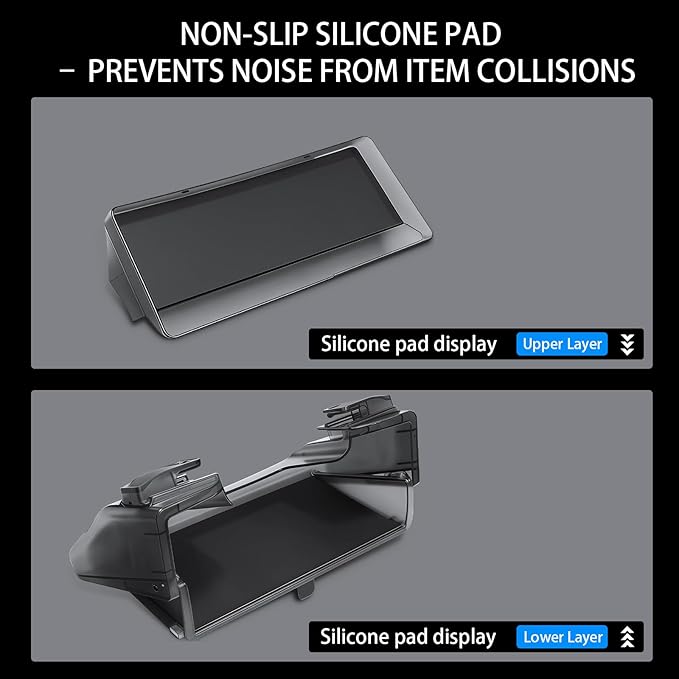 New Upgrade Under Screen Storage Organizer for Tesla Model Y Juniper 2025-2026 & Model 3 Highland 2024-2025, Hidden Console Tray, Black