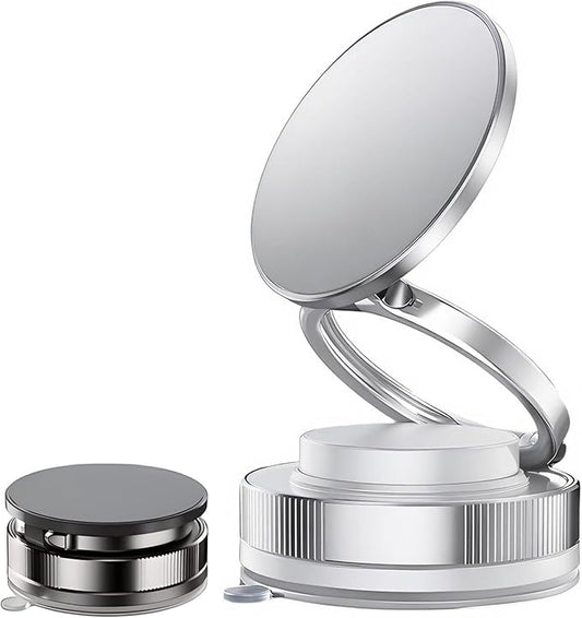 Magnetic Phone Holder with Suction Cup, 2026 New 360° Adjustable Vacuum Magnetic Phone Holder, Foldable and Retractable Car Phone Mount Magnetic Cell Phone Holders for Your Car (White)