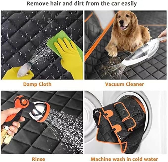 M/P Dog car seat Cover for Pets 100% Waterproof Seat Cover Hammock with Mesh Window 600 D Heavy Duty Scratch Proof Nonslip Durable Soft Back seat Cover for Cars Trucks and SUVs seat Covers