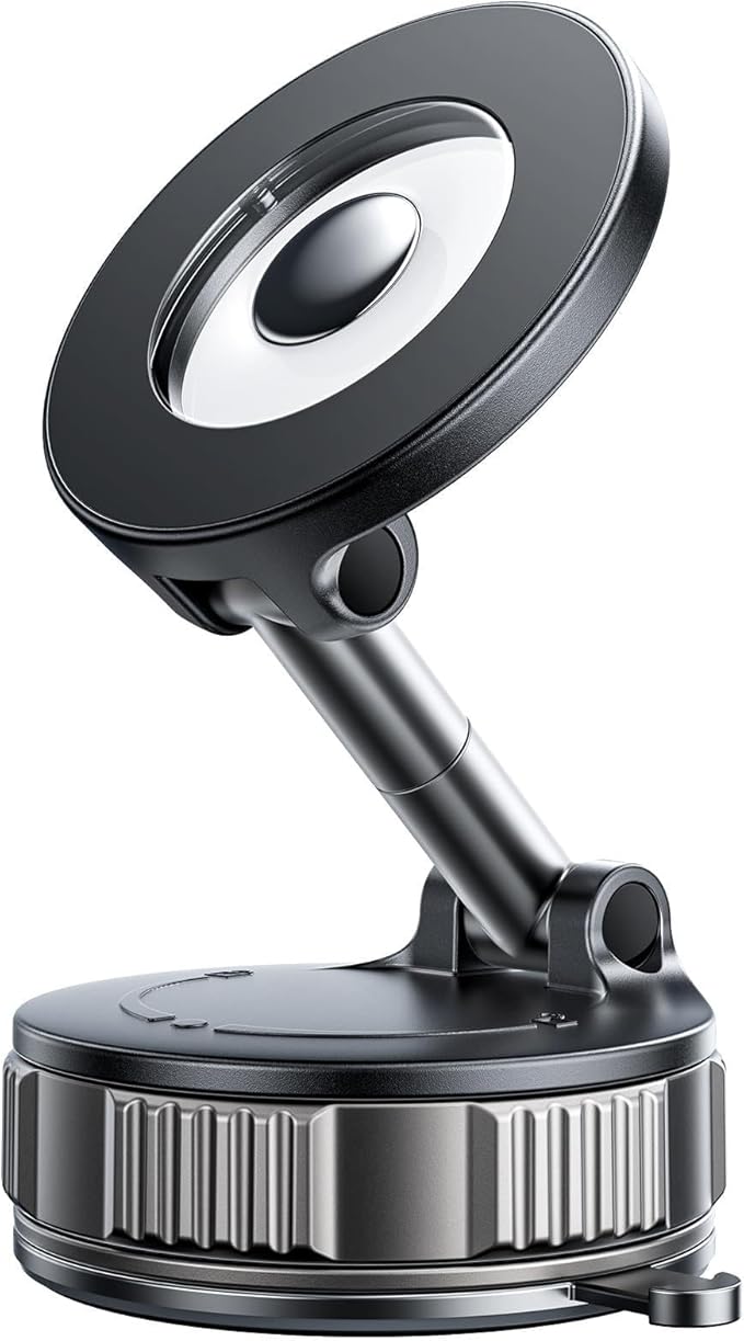 Magsafe Car Mount, [Washable] Dual-Adhesion Magnetic Phone Holder for Car, 360° Adjustable Nano Gel Vacuum Phone Mount Car Accessories for Women Men for iPhone 17 16 15 14 13 12 Pro Max (Black-16)