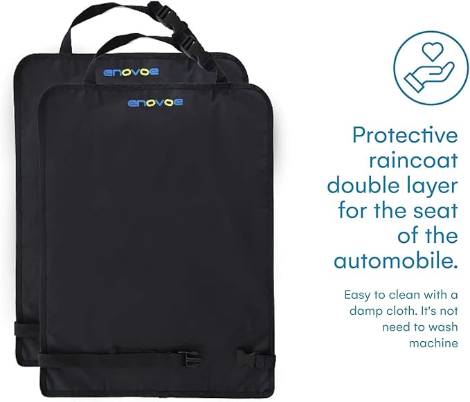 Enovoe Car Seat Protectors for Kids - 4 Pack Premium Quality Car Seat Cover Back Seat Offers Waterproof Protection from Mud and Scratches - 18" x 24" with Adjustable Straps and Games for Kids