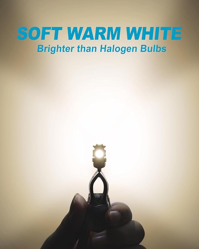 Yorkim 194 LED Bulbs Warm White Super Bright New 5th Generation, T10 168 LED Bulb for Car Interior Door Courtesy Dome Map License Plate Lights W5W 2825,Pack of 10