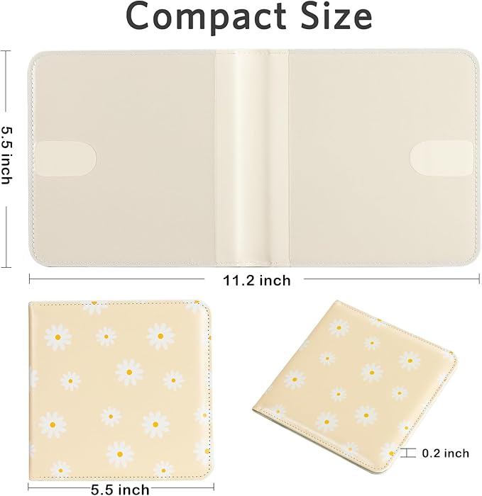 CoBak Car Registration and Insurance Holder - Small and Lightweight Vehicle Glove Box Car Organizer, Auto Truck Comparment Accessories Case for Essential Document, Driver License (Daisy)