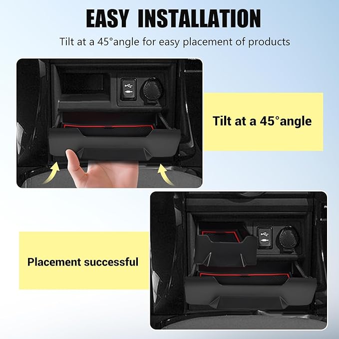 Upgrade 2PCS Console Storage Drawer for Toyota 4Runner 2014-2022 2023 2024 5th Gen, Interior Accessories Dashboard Front Mounted Extra Insert Storage Box Organizer with Anti-Slip Mat