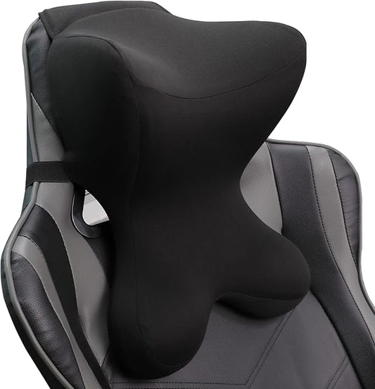 Car Neck Pillow for Driving Seat Car headrest Pillow/Gaming Chair Pillow with Adjustable Strap Removable Cover Ergonomic Design Neck Support Pillow for auto, Office Chair, Gaming Chair(Black)