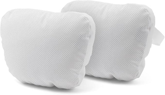 TPARTS Leather Headrest Neck Pillow for Tesla Model Y/X/3/S (Includes Model Y Juniper 2026 2025 & Model 3 Highland 2024-2026) Interior Accessories Car Neck Pillow for Traveling (Set of 2 White)