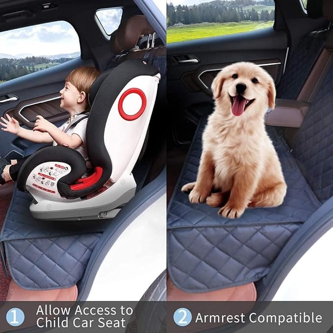 Dog Car Seat Cover for Back Seat Pet Cover for Dogs Waterproof Car Seat Protector Bench Seat Cover, Scratchproof Nonslip Durable Car Seat Covers for SUV,Truck &Cars