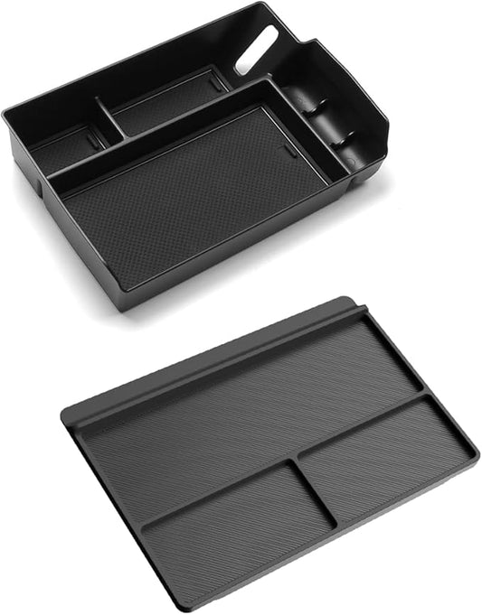 LUWU 2025 2026 Sienna Accessories for 2021 2022 2023 2024 2025 2026 Toyota Sienna Accessories Center Console Organizer, Armrest Console Tray Anti-Slip Armrest Lid Black 2-Pack (Not for Cool Box)