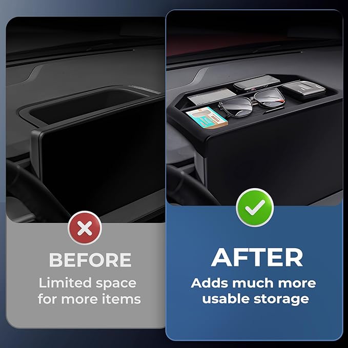 Dashboard Storage Tray Dash Organizer for Ford Maverick 2026 2025 (Only for 13.2 inch Screen), Interior Accessories Center Console Behind Screen Storage Box for 2025-2026 Maverick, Black