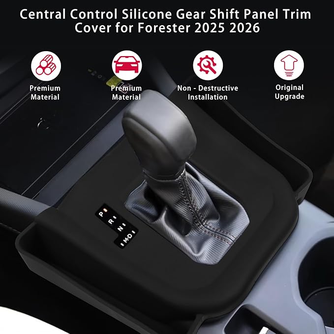 Central Control Silicone Gear Shift Panel Trim Cover for Forester 2025 2026 (Base Premium Sport Wilderness Limited Touring) Gear Shift Control Anti-Scratch Panel Protective Cover
