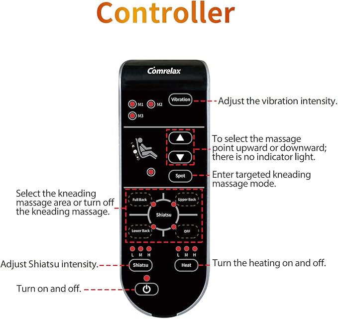 Shiatsu Massage Cushion,Kneading Back Massager with Heat for Full Back,Seat Massager with Neck Support Suitable for Office/Home/Parents/Friends/Christmas