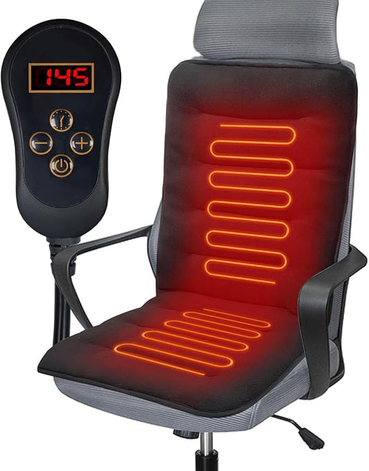 Heated Seat Cushion for Office Chair - Thick and Soft Warm Seat Cover in Winter- Easy Controller to Relieve Fatigue - Comfortable Heating Pad with Power Adapter for Home Etc.