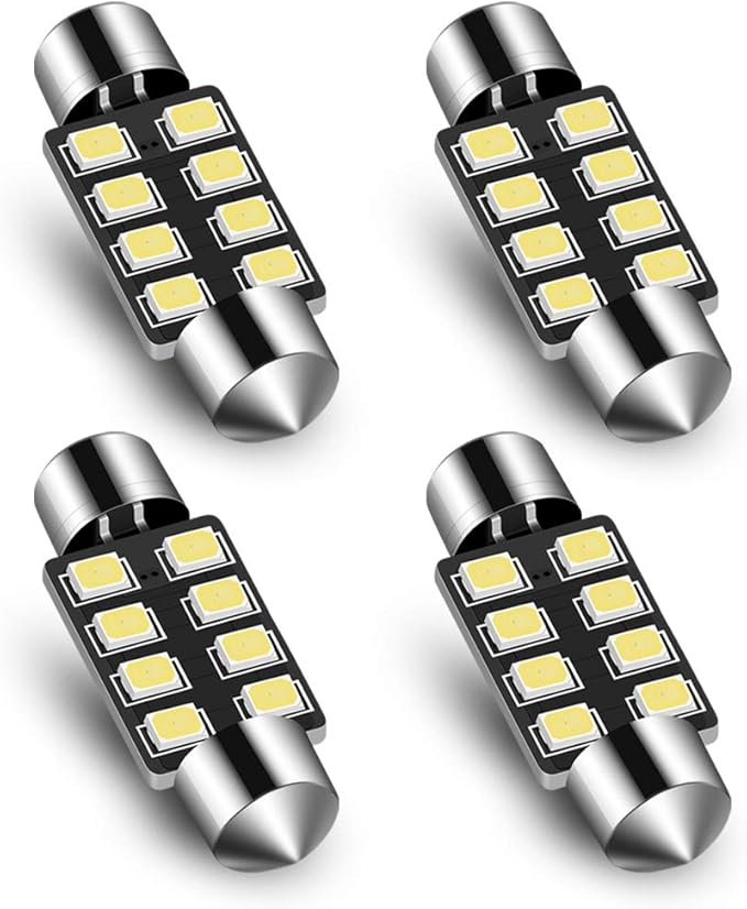 Audak Festoon LED Bulb 36mm 2835 8SMD Canbus Error Free Fit for Interior Dome Map Lights Door Courtesy Lights Trunk Lights License Plate Lights (Pack of 4)