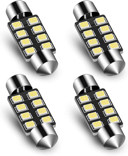 Audak Festoon LED Bulb 36mm 2835 8SMD Canbus Error Free Fit for Interior Dome Map Lights Door Courtesy Lights Trunk Lights License Plate Lights (Pack of 4)