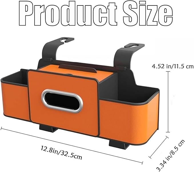 Back Seat Car Organizer,2026 New 4 in 1 Multifunctional Car Back Seat Storage Box with Drink Cup Holder Tissue Box, Car Seat Gap Filler Organizer for Hold Phone,Snacks, Drinks, Handbag (White)