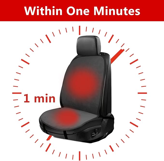 Car Driver Side Seat Cushion,Winter Universal Full Back Seat Cover for Car,Easy to Install(1 Pcs,Black Suede)