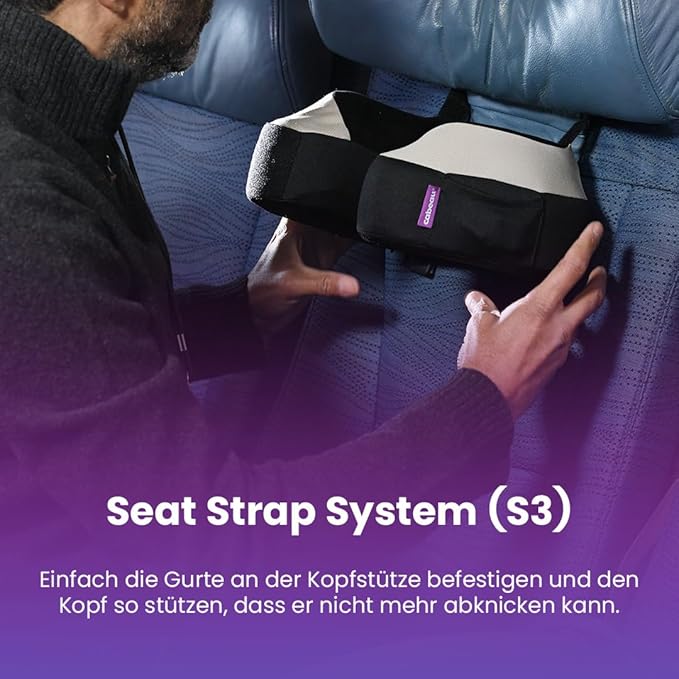 Cabeau Travel Neck Pillow for Airplanes – The Neck’s Evolution, TNE S3 – Supportive Memory Foam Design for Long Haul Flights – Attachable Seat Straps and 360° Support (Amsterdam Rainbow)