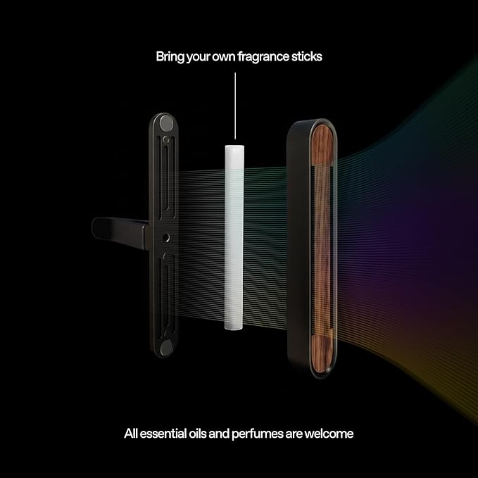 MOOD Car Air Freshener, Premium Wood and Metal Automotive Vent Clip Diffuser, Car Accessory Gift, Gadget, Stocking Stuffer - Graphite Black