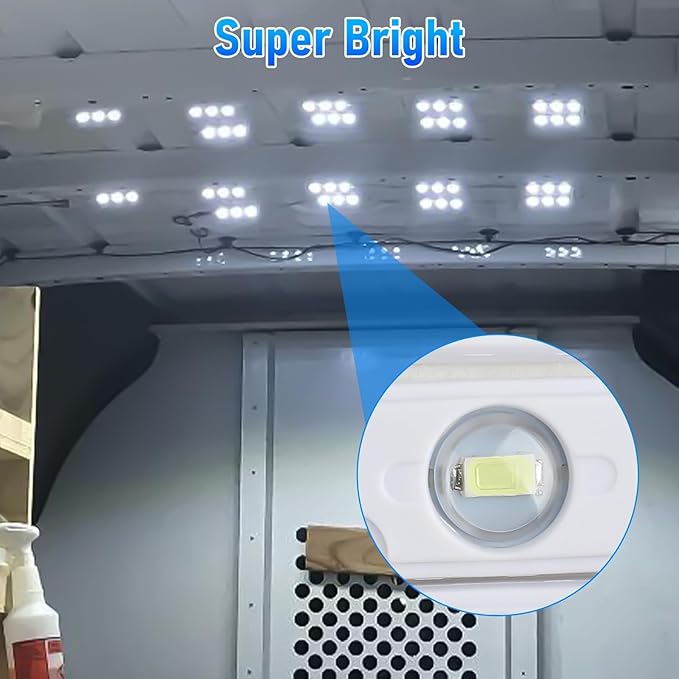 Linkstyle 60 LED 12V Van Interior Light Kits, 12V LED Light Strip, Super Bright Ceiling Work Lamp Enclosed Trailer Lights for Auto Truck Van RV Boats Bus Christmas Decor, 20 Modules