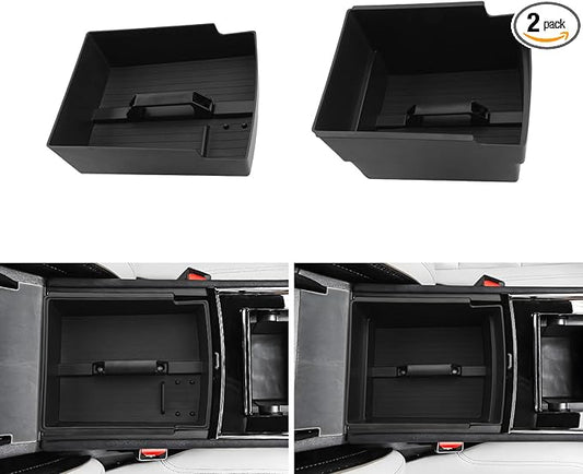 LUWU Center Console Organizer Tray Compatible with 2024 2025 2026 Chevrolet Traverse & 2024 2025 2026 GMC Acadia Accessories Armrest Console Organizer Armrest Organizer Insert Tray Black 2-Pack
