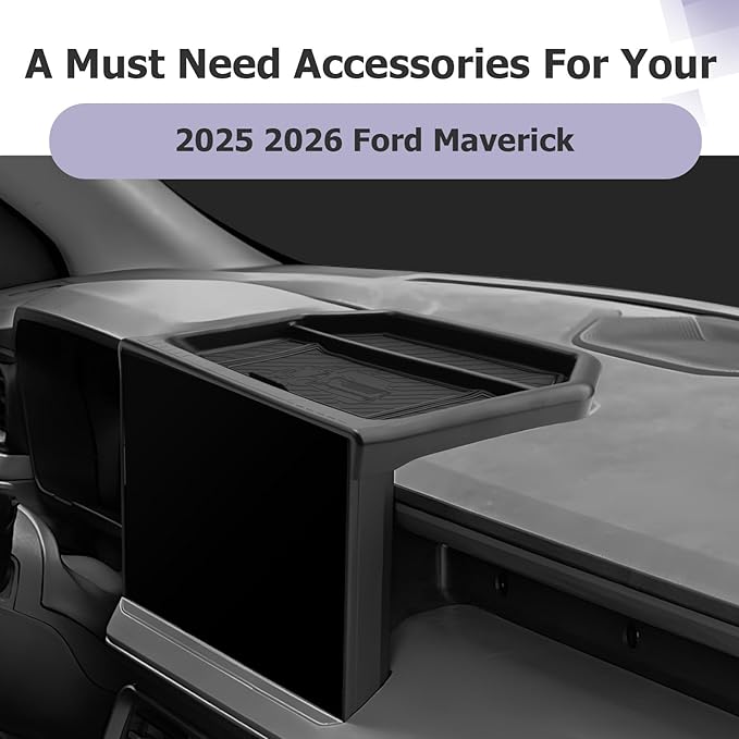 LUWU for 2025 2026 Maverick Dashboard Storage Tray 2026 Maverick XL/XLT/Larita/Tremor/Lobo 12.3-inch Behind Screen Organizer Center Console Display Box Dash Tray Maverick 2026 (Only for 12.3" Screen)