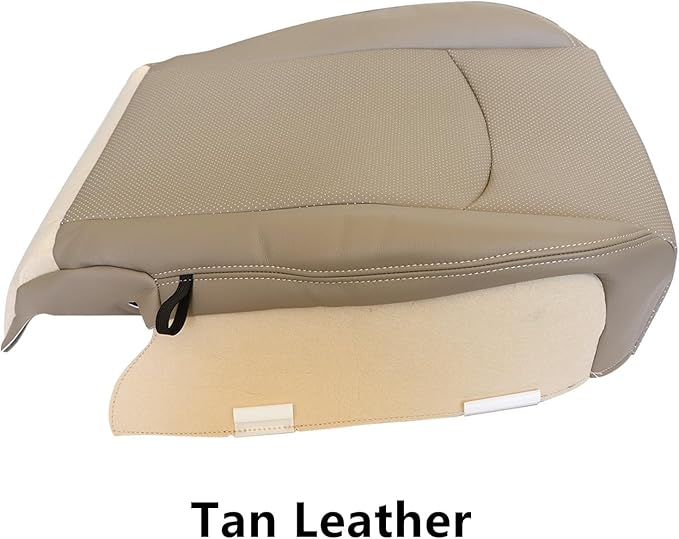 SecosAutoparts Driver & Passenger Side Bottom & Foam Cushion Replacement Perforated Leather Seat Covers Tan Fit for Dodge Ram 2500 3500 4500 5500 2009 2010 2011 2012