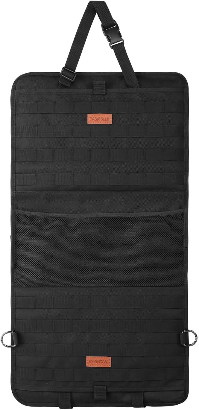 Convertible Car Organizer – 2 in 1 Front Backseat Storage Bag with Adjustable Straps, Universal Waterproof MOLLE Panel Seat Back Organizer for All Vehicles