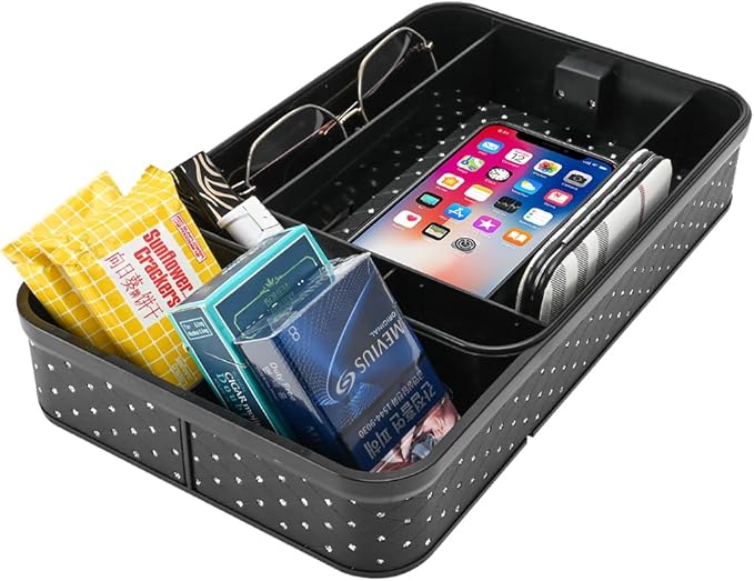 Car Storage & Organizers,Armrest Phone Holder Tray Center Console Organizer, Auto Multi-role Storage Box,Vehicle Dashboard Tray,Car Interior Caddy for Key,Sunglass,Wallets