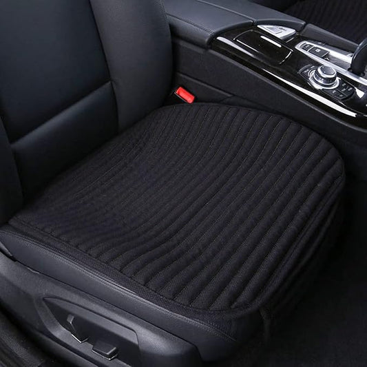 Black Car Seat Covers,Buckwheat Hulls Car Seat Cushion,Truck Seat Covers,Compatible Sedan SUV Van MPV,Car Seat Pads,Bottom Seat Covers for Cars[Black Front Seat]