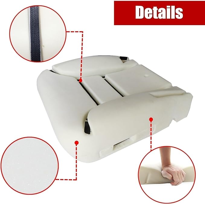 SecosAutoparts Driver Bottom Seat Foam Cushion Compatible with GMC Yukon Suburban Chevy Silverado Tahoe Sierra 1995 1996 1997 1998 1999