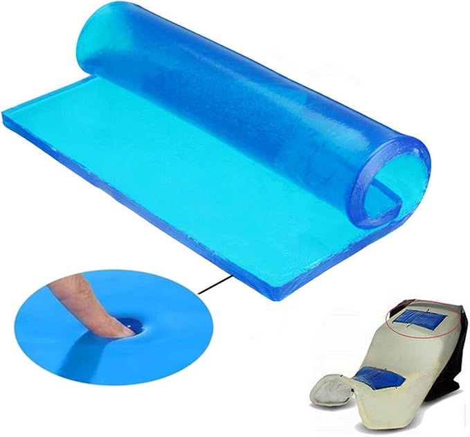 Motorcycle Seat Gel Pad Car Driver Seat Cushion Shock Absorption Mats Reduce Fatigue Comfortable Soft Cooling Fabric DIY Seat Pad Office Chair Seat Cushion (48 x 35 x 2cm)