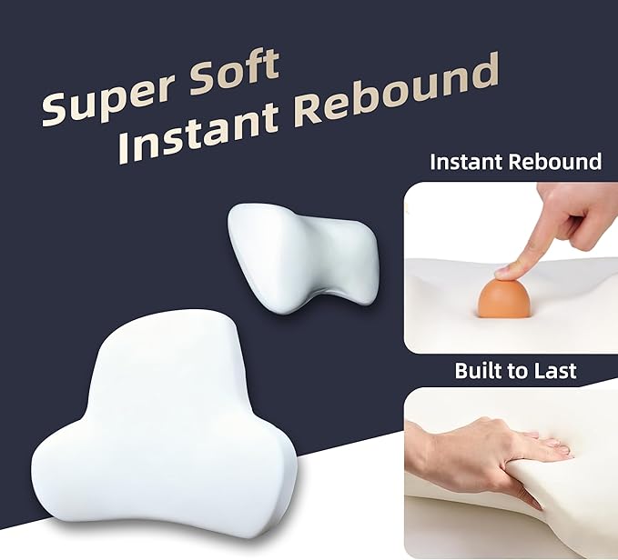 Car Neck & Lumbar Support Pillow Set for Nissan Rogue, Soft Memory Foam Headrest & Back Cushion, Ergonomic Comfortable Seat Support for Daily Driving and Long Trips Car Interior Accessories