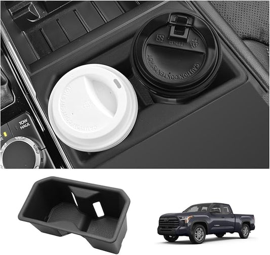 LUWU 2025 Tundra Center Console Cup Holder Compatible with 2022 2023 2024 2025 Toyota Tundra Interior Accessories Center Console TPE Cup Holder Insert Tundra 2025 Accessories