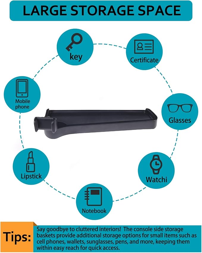 CHEAYAR Dashboard Storage Box Fit for Ford Maverick 2022, ABS Dash Panel Tray Organizer, Dash Tray Phone Holder Mount with Storage Box, Dash Center Console Table Storage Tray (Co-Pilot-Type A)