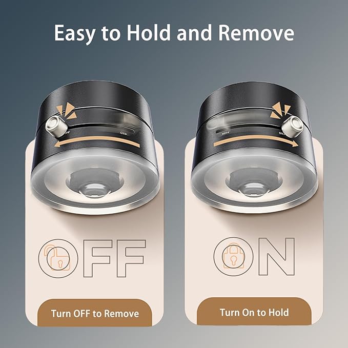 Vacuum Suction Magnetic Car Phone Holder Mount Fit All Phones,Adjustable Phone Holders for Your Car Home Office Smooth Surfaces,Metal Ring Stick Outside if Case Non-Magnetic (Upgraded)