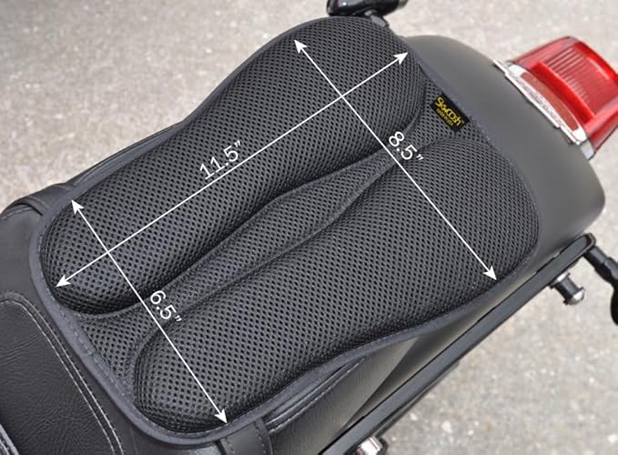SKWOOSH Passenger Pillion IV Motorcycle Gel Rear Seat Pad with Breathable Cooling Mesh Fabric | Made in USA