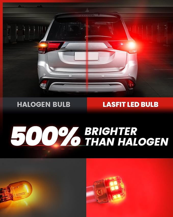 LASFIT 1157 LED Bulb Red Brake Light Tail Lights, Upgraded 500% Super Bright 2057 2357 7528 BAY15D LED Lamps with Projector Lens Replacement for Inner Taillights Stop Lights, 2pcs