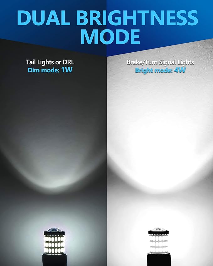 Yorkim 1157 LED Bulbs white Super Bright, 1157 Brake Light Bulb, 9-30V 1157 2057 2357 7528 BAY15D LED Bulb with Projector Replacement for Back Up Reverse Lights or Tail Lights - White