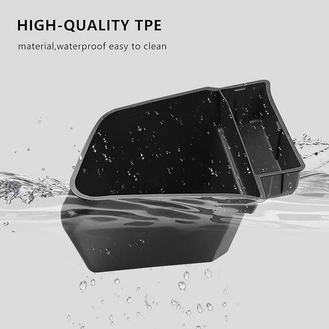 Trunk Storage Bins for Tesla Model Y Juniper, 2-Piece Waterproof Organizer with Lids, Black Side Storage Box, 2025-2026