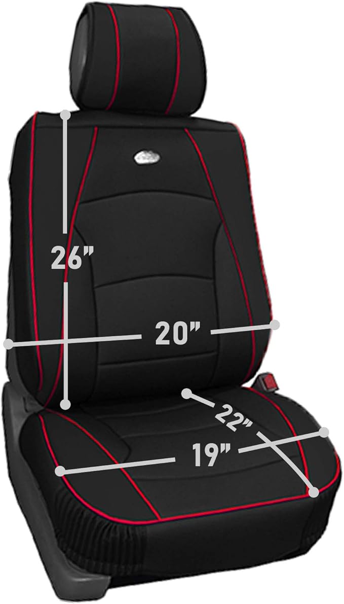 FH Group Front Set Faux Leather Car Seat Cover Cushion - 2 Pack Seat Covers for Cars Trucks, SUV, Waterproof, Universal Fit Seat protector, Solid Beige