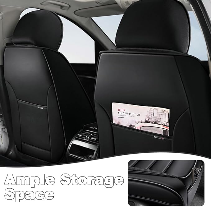 2 Seat Covers Fit for Acura ZDX 2024, Waterproof Premium Leather Automotive Accessories Seat Protectors Seat Cushions Wear-Resistant Car Seat Covers（Classic Black,Front Deluxe）