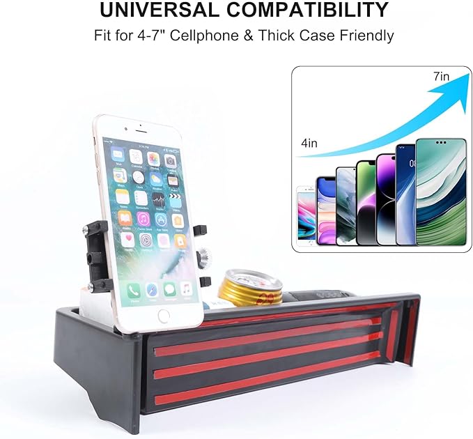 for Hummer EV Accessories Car Center Console Dashboard Storage Tray Phone Holder Mount,360 Degree Rotatable Phone Holder Stand Dash Box Organizer for Hummer EV SUV Pickup 2022-2024 2025 2026 (Style C)