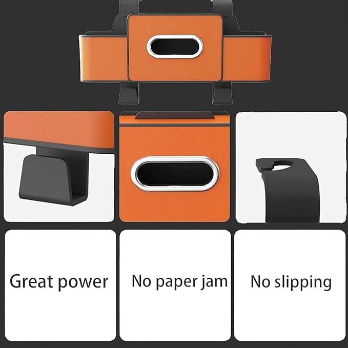 Car Organizer, 3-in-1 Backseat Car Organizer with Dual Cup Holders, Tissue Box & Phone Holder - Multifunctional Waterproof Storage for Daily Driving & Travel (Orange)