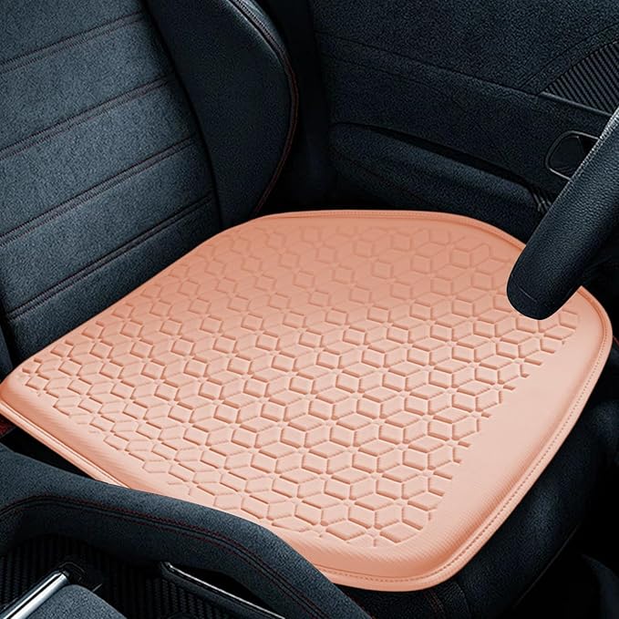 wuyaoyao Thin Gel Car Seat Cushion, Breathable Cooling Seat Cushions for Cars, Non-Slip & Comfortable Automotive Front Seats Cushion Pad for Driver, Chair Protector for Vehicle, Home, Office (Pink)