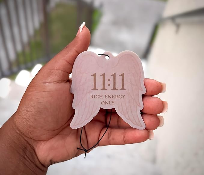 Inspirational Luxury Car Air Freshener & Keychain Bundle – 6-Piece “Essentials by Mery” Collection for Motivation & Positive Energy (11:11 – Ocean Breeze)