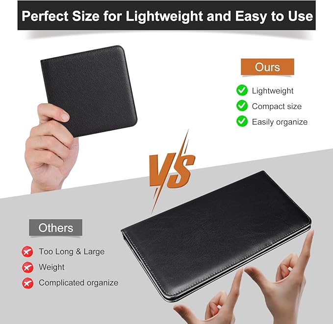 CoBak Car Registration and Insurance Holder - Small and Lightweight Vehicle Glove Box Car Organizer, Auto Truck Comparment Accessories Case for Essential Document, Driver License (Black Cross Texture)